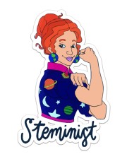 Steminist Ms Frizzle Sticker tile