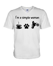 I'm A Simple Woman - Motocrossing V-Neck T-Shirt tile
