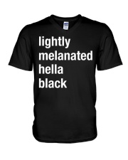 lightly melanated hella black V-Neck T-Shirt tile