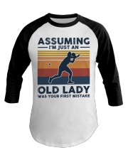 Assuming I'm Just An Old Lady - Table Tennis Retro Baseball Tee tile