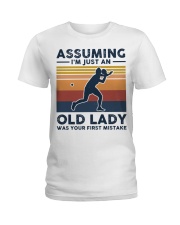 Assuming I'm Just An Old Lady - Table Tennis Retro Ladies T-Shirt tile