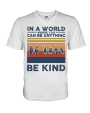 In A World Where You Can Be Anything - Be Kind V-Neck T-Shirt tile