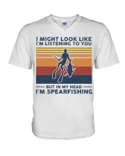I Might Look Like I'm Listening To You - Spearfish V-Neck T-Shirt tile