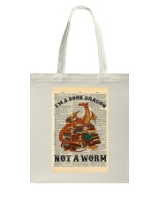 I'm A Book Dragon Not A Worm Dictionary Tote Bag tile