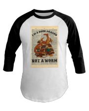 I'm A Book Dragon Not A Worm Dictionary Baseball Tee tile