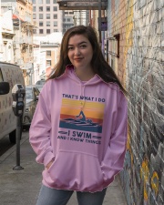 I Swim And I Know Things - Retro Hooded Sweatshirt lifestyle-unisex-hoodie-front-1