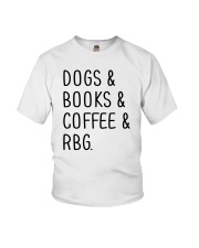 Dogs Books Coffee RBG Youth T-Shirt tile