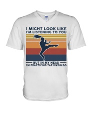 I Might Look Like - Tae kwon do V-Neck T-Shirt tile