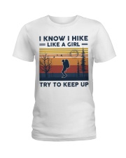I Know I Hike Like A Girl - Hiking Retro Ladies T-Shirt tile