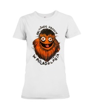 ''Bad Things Happen In Philly'' Gritty Premium Fit Ladies Tee tile