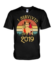 Frida Kahlo - I Survived 2019 V-Neck T-Shirt thumbnail