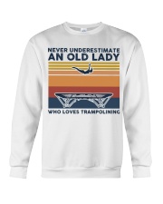 Never Underestimate An Old Lady - Trampolining Crewneck Sweatshirt tile