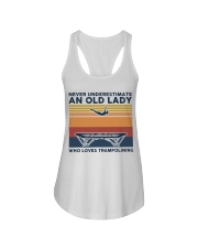 Never Underestimate An Old Lady - Trampolining Ladies Flowy Tank tile