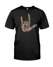I Love You Hippie Hand Sign Premium Fit Mens Tee tile