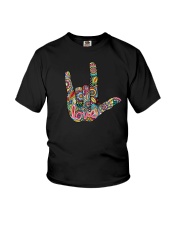 I Love You Hippie Hand Sign Youth T-Shirt tile