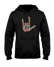 I Love You Hippie Hand Sign Hooded Sweatshirt tile
