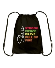 She Is Strong Fierce Brave Full Of Fire Drawstring Bag tile