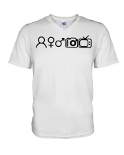 Person Woman Man Camera TV V-Neck T-Shirt tile