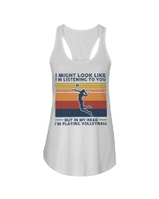 I Might Look Like I'm Listening To You Volleyball Ladies Flowy Tank tile