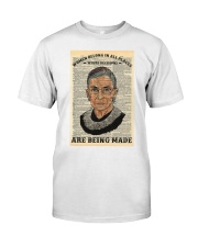 RBG Newspaper Women Belong In All Places Classic T-Shirt tile