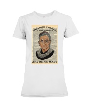 RBG Newspaper Women Belong In All Places Premium Fit Ladies Tee tile