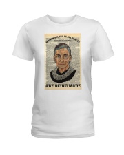 RBG Newspaper Women Belong In All Places Ladies T-Shirt tile