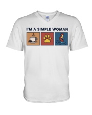 I'm A Simple Woman Retro V-Neck T-Shirt tile