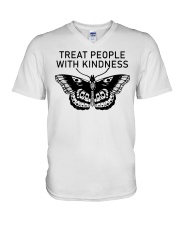 Treat People With Kindness Butterfly V-Neck T-Shirt tile