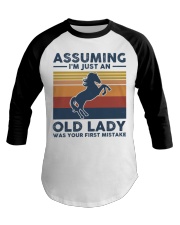 Assuming I'm Just An Old Lady - Horse Baseball Tee tile