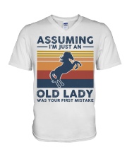 Assuming I'm Just An Old Lady - Horse V-Neck T-Shirt tile