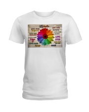 Love Over Hate Daisy Ladies T-Shirt tile