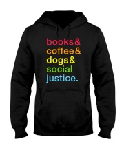 Books Coffee Dogs Social Justice Colourful Hooded Sweatshirt thumbnail