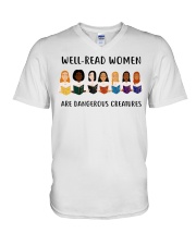 Well-read Women Are Dangerous Creatures V-Neck T-Shirt thumbnail