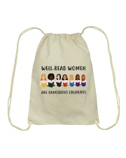 Well-read Women Are Dangerous Creatures Drawstring Bag thumbnail