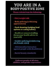 You are in a body-positive zone 11x17 Poster front
