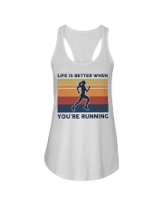 Life Is Better When You're Running Ladies Flowy Tank tile
