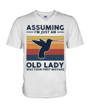 Assuming I'm Just An Old Lady - Hummingbird V-Neck T-Shirt tile