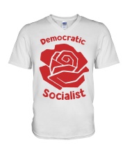 Democratic Socialist V-Neck T-Shirt tile