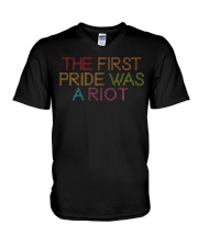 The First Pride Was A Riot V-Neck T-Shirt tile