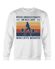Never Underestimate An Old Lady - Weightlifting Crewneck Sweatshirt tile