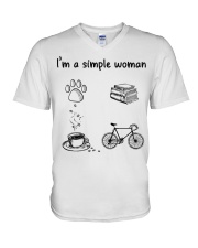 Biking - I'm A Simple Woman V-Neck T-Shirt tile