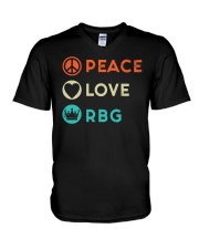 Peace Love RBG Retro V-Neck T-Shirt thumbnail