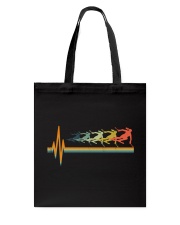 Skiing Heartbeat Vintage Tote Bag tile