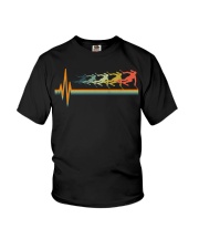 Skiing Heartbeat Vintage Youth T-Shirt tile