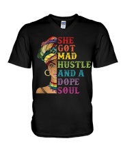 She Got Mad Hustle And A Dope Soul V-Neck T-Shirt thumbnail