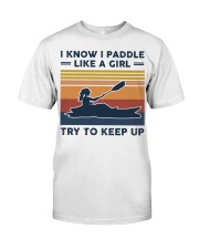 I Know I Paddle Like A Girl - Kayaking Retro Premium Fit Mens Tee tile