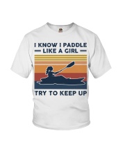 I Know I Paddle Like A Girl - Kayaking Retro Youth T-Shirt tile