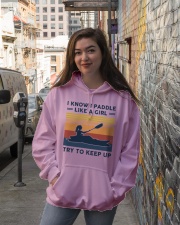 I Know I Paddle Like A Girl - Kayaking Retro Hooded Sweatshirt lifestyle-unisex-hoodie-front-1