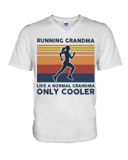 Running Grandma Like A Normal Grandma Only Cooler V-Neck T-Shirt tile
