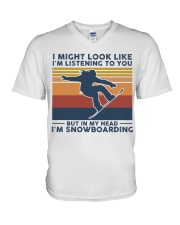 I Might Look Like I'm Listening To You V-Neck T-Shirt tile